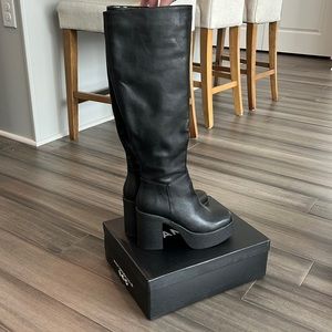 Never worn knee high black boots